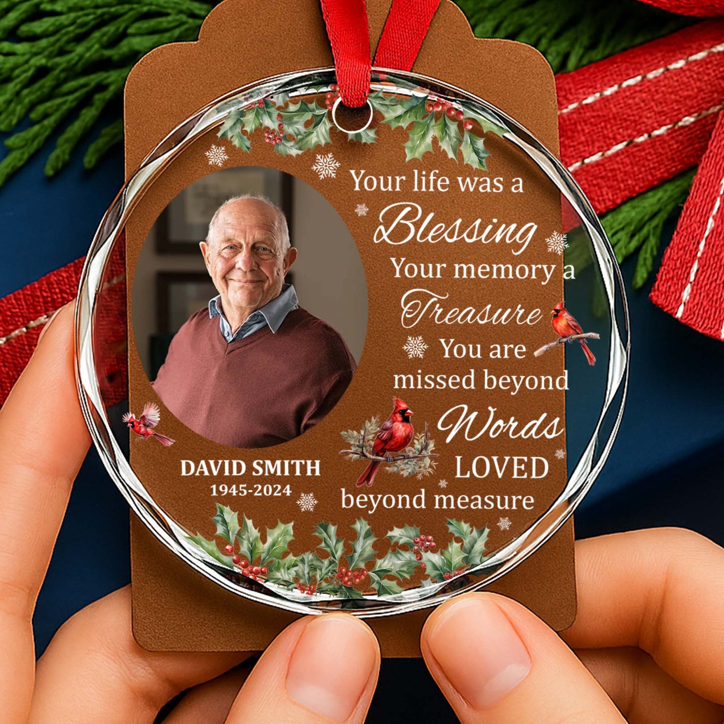 Your Life Was A Blessing With Cardinals And Holly