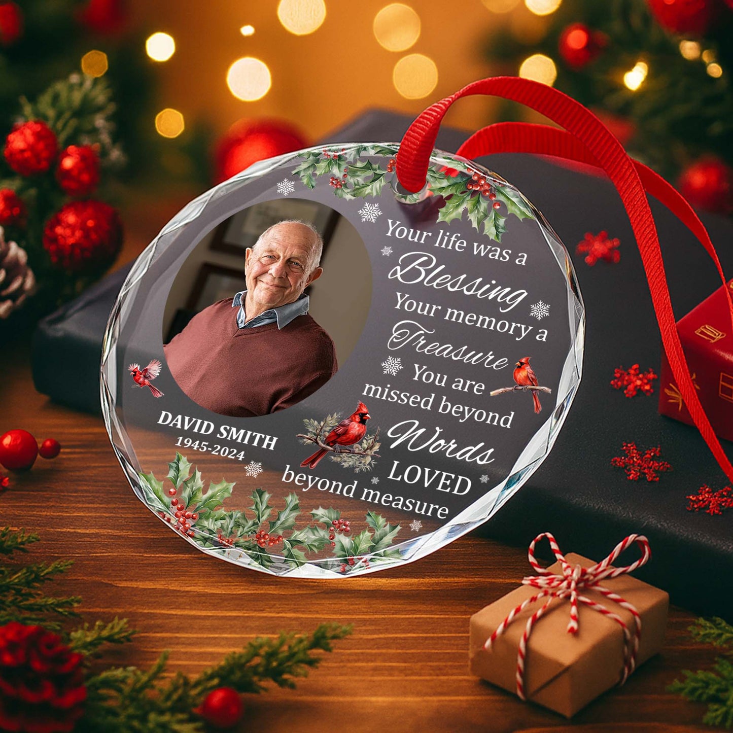 Your Life Was A Blessing With Cardinals And Holly