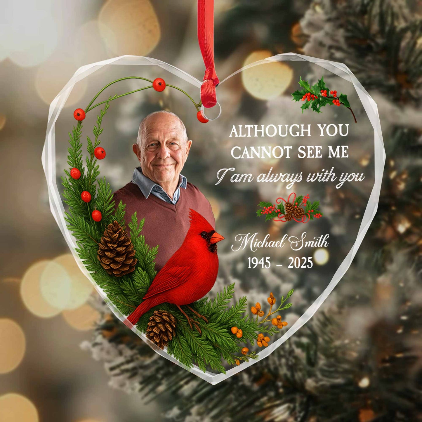 Although You Cannot See Me, Cardinal and Holly Design