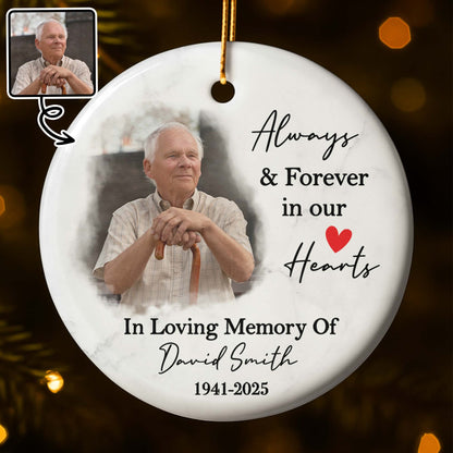 Always & Forever In Our Hearts Memorial Ornament