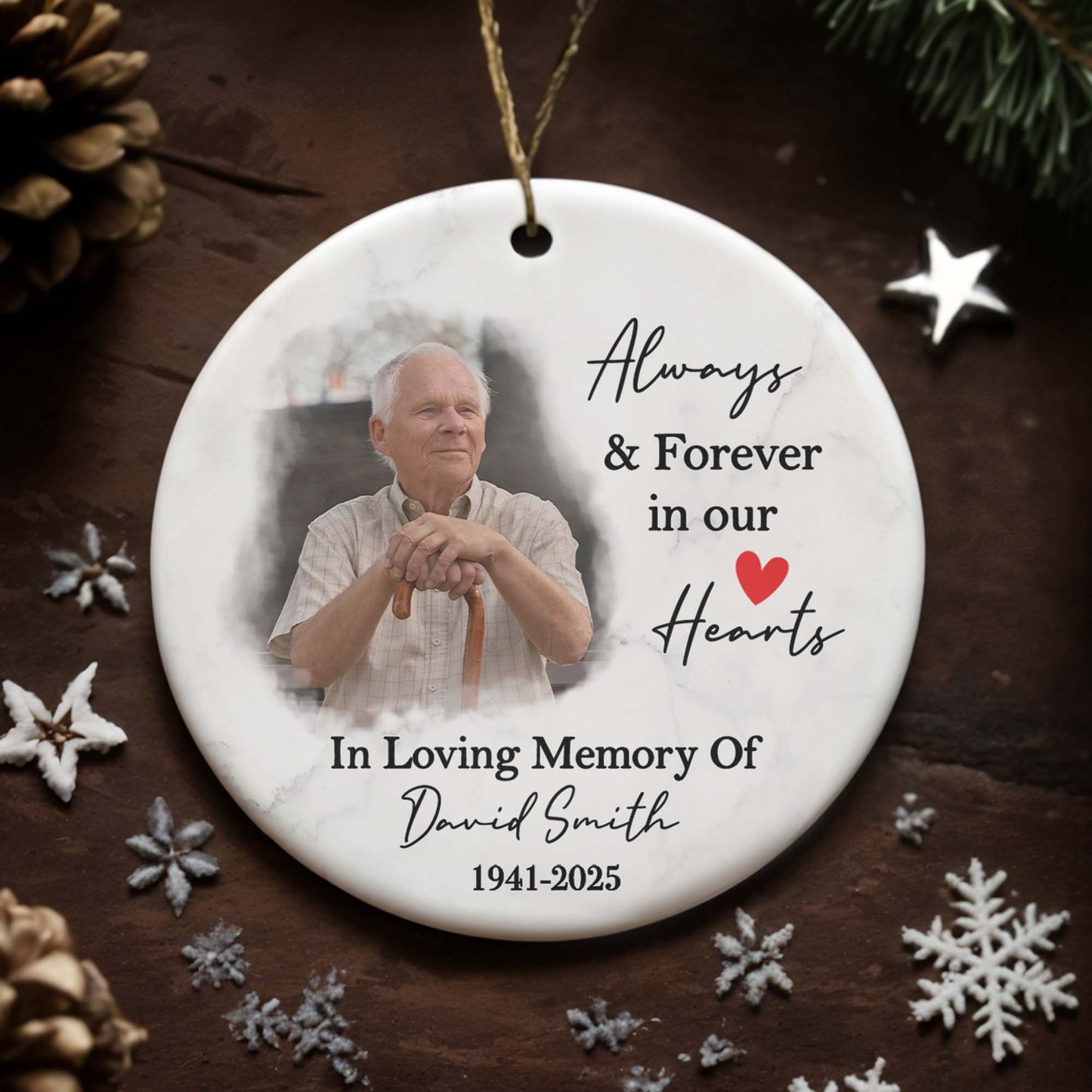 Always & Forever In Our Hearts Memorial Ornament