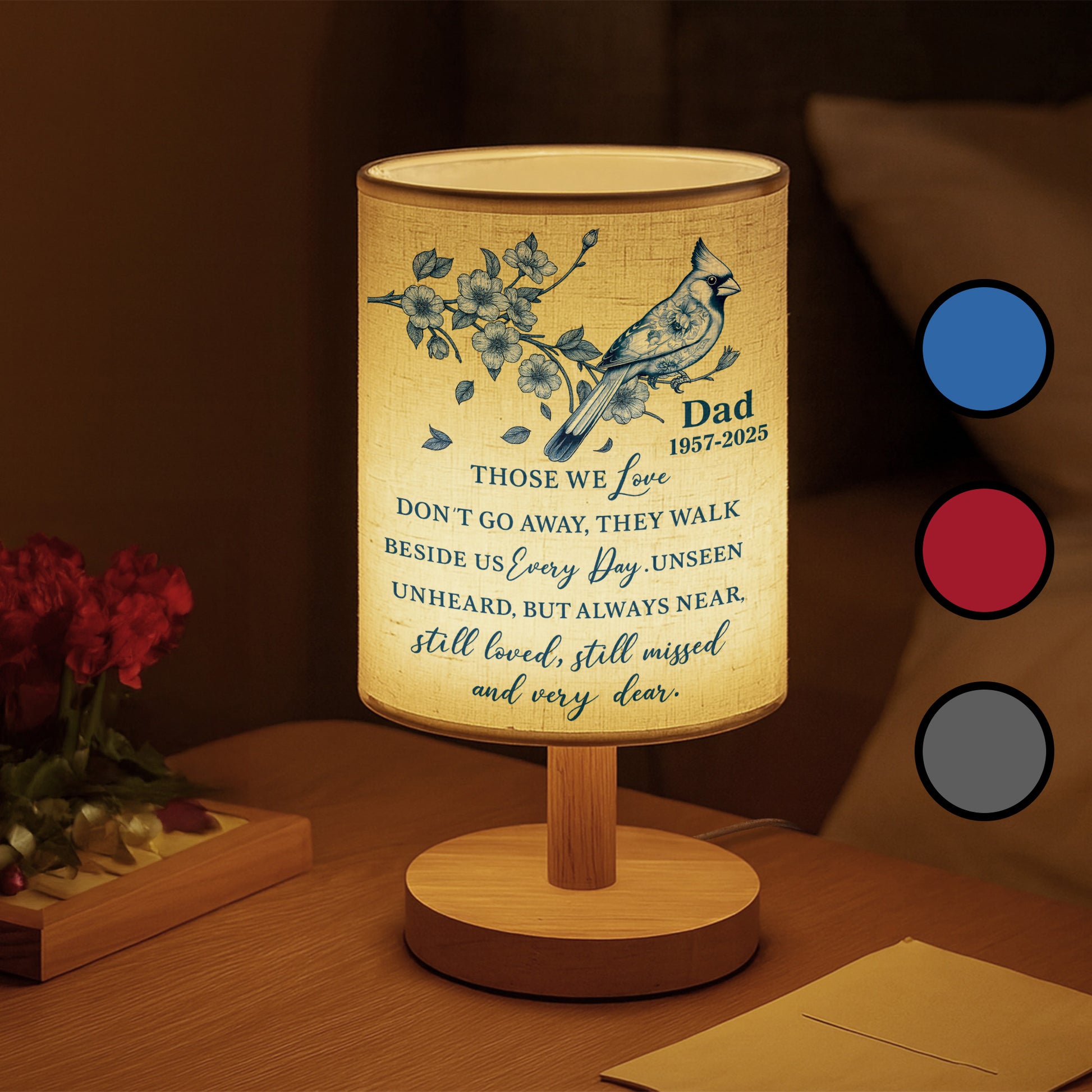 Those We Love Don't Go Away, Bird And Flowers Lamp