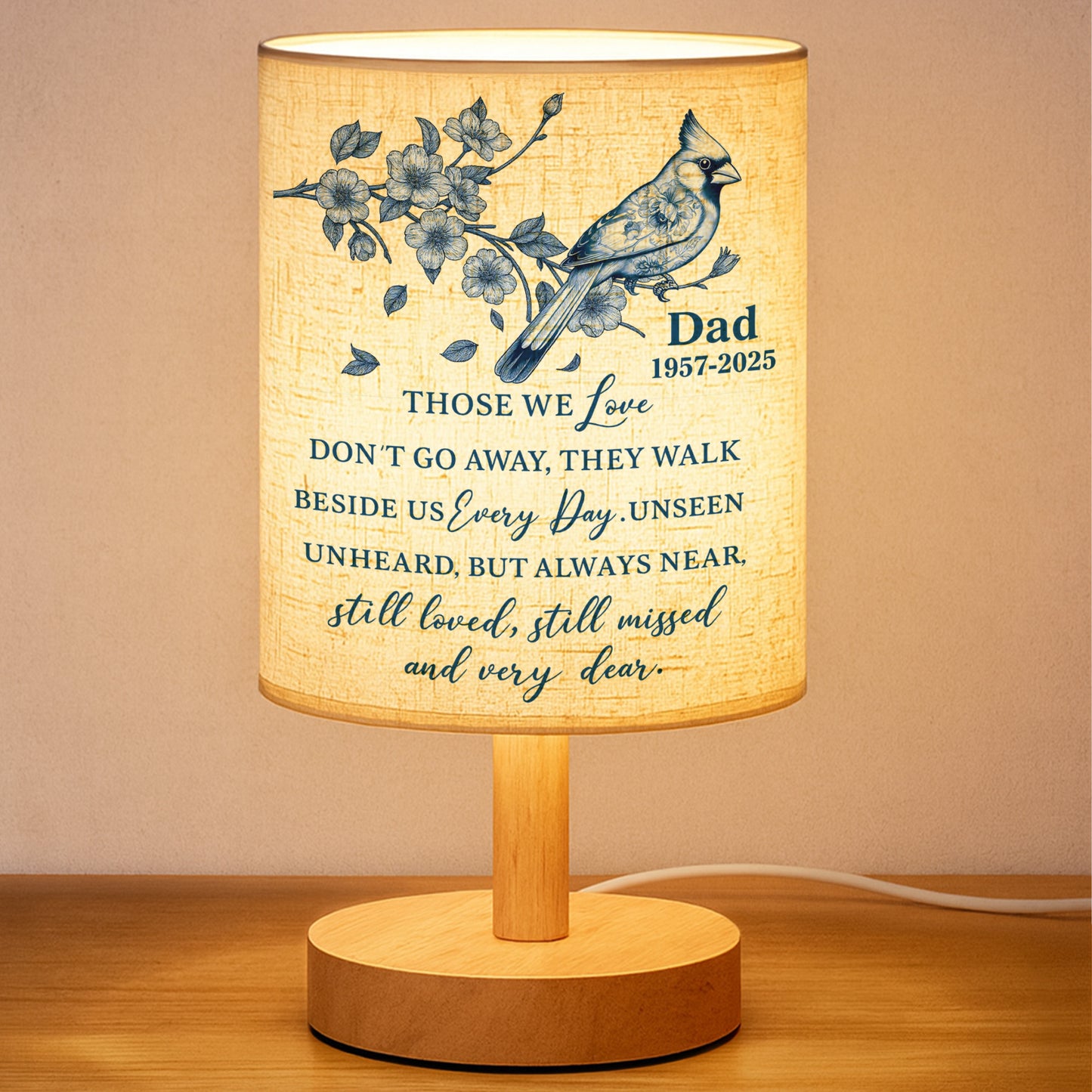 Those We Love Don't Go Away, Bird And Flowers Lamp