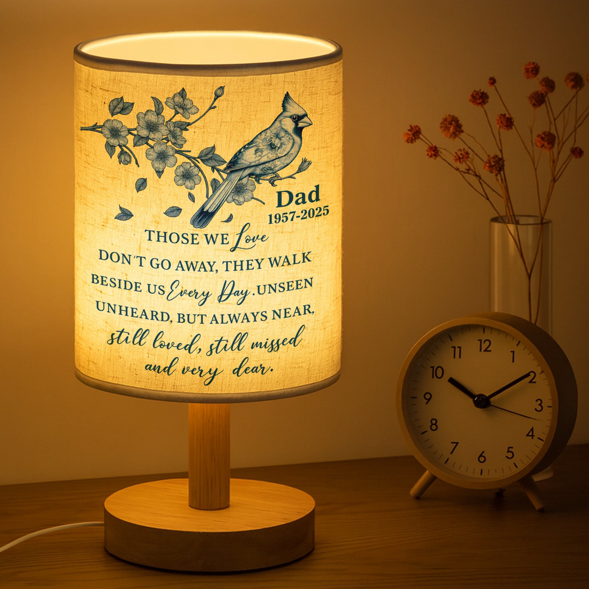 Those We Love Don't Go Away, Bird And Flowers Lamp