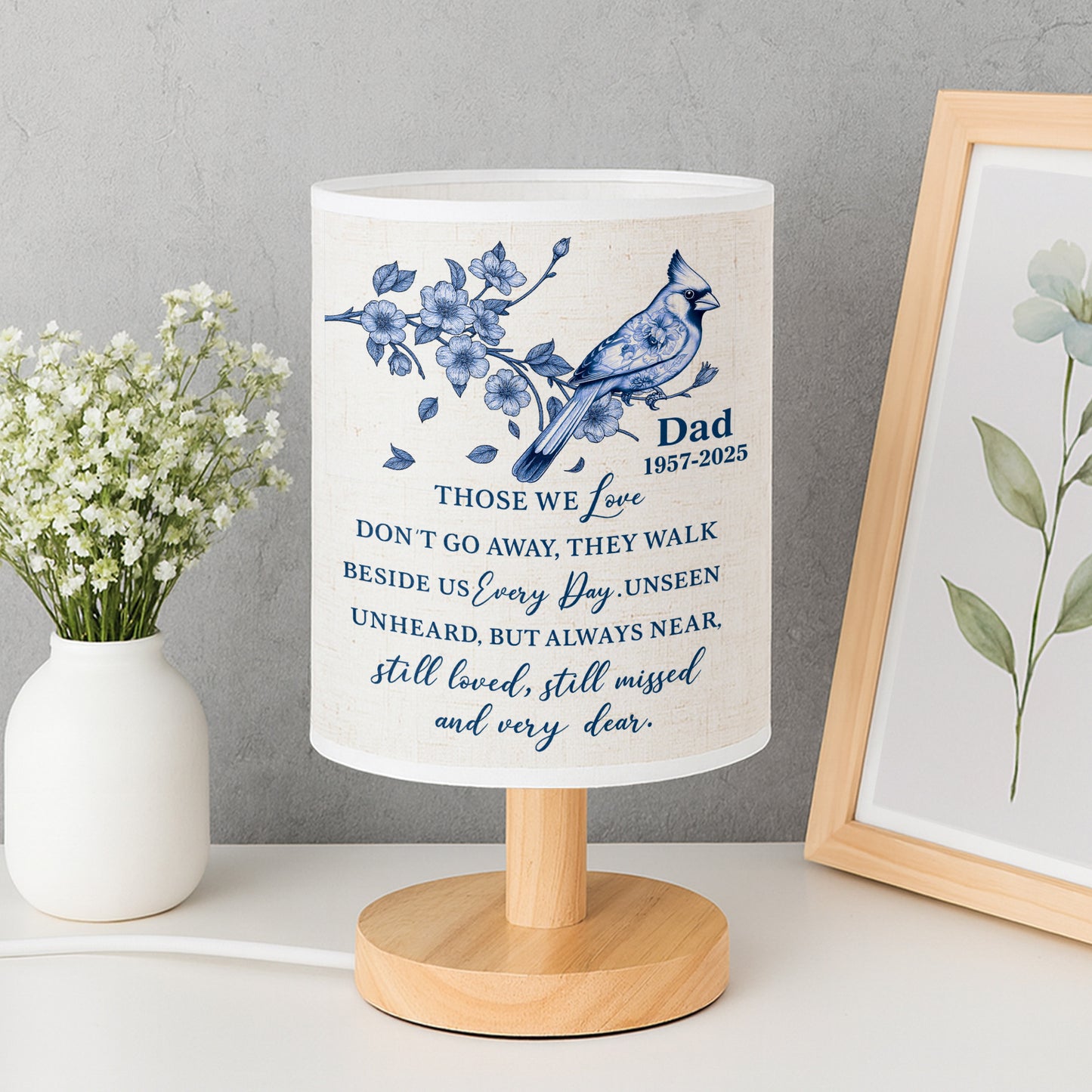 Those We Love Don't Go Away, Bird And Flowers Lamp