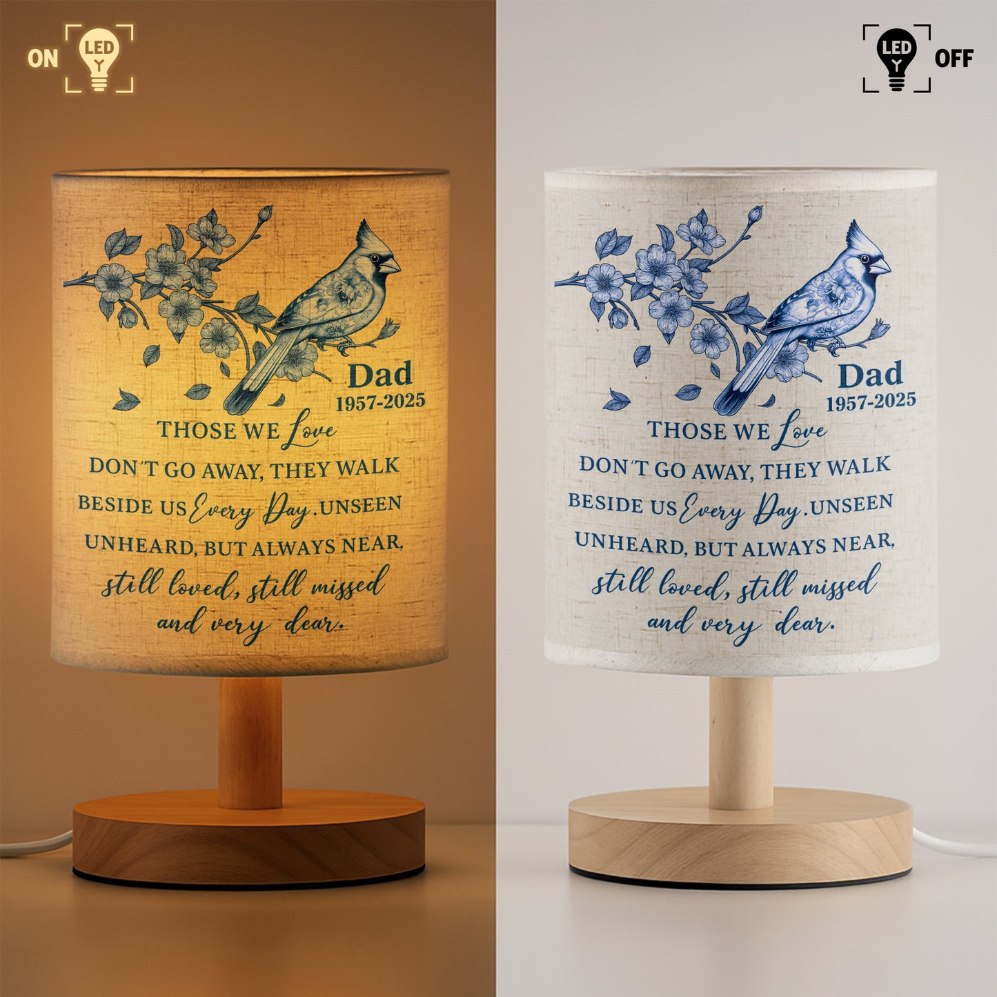 Those We Love Don't Go Away, Bird And Flowers Lamp