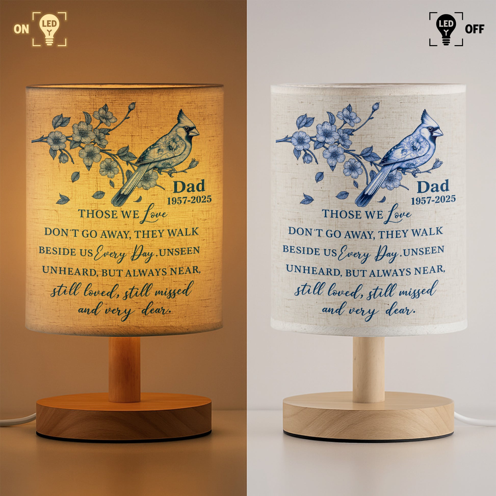 Those We Love Don't Go Away, Bird And Flowers Lamp