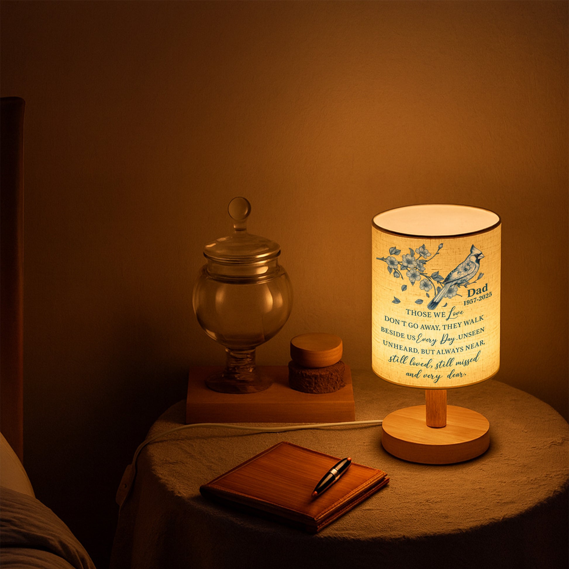 Those We Love Don't Go Away, Bird And Flowers Lamp