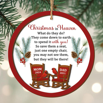 Christmas In Heaven, Cardinal Birds And Rocking Chairs