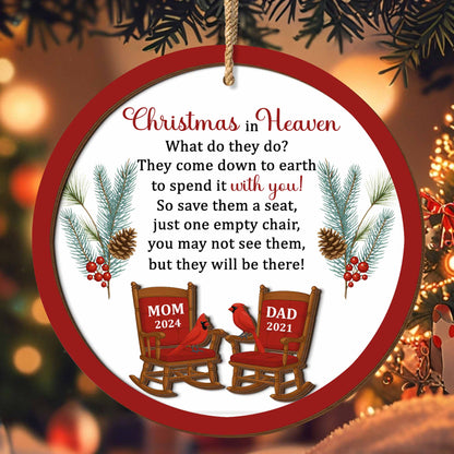 Christmas In Heaven, Cardinal Birds And Rocking Chairs