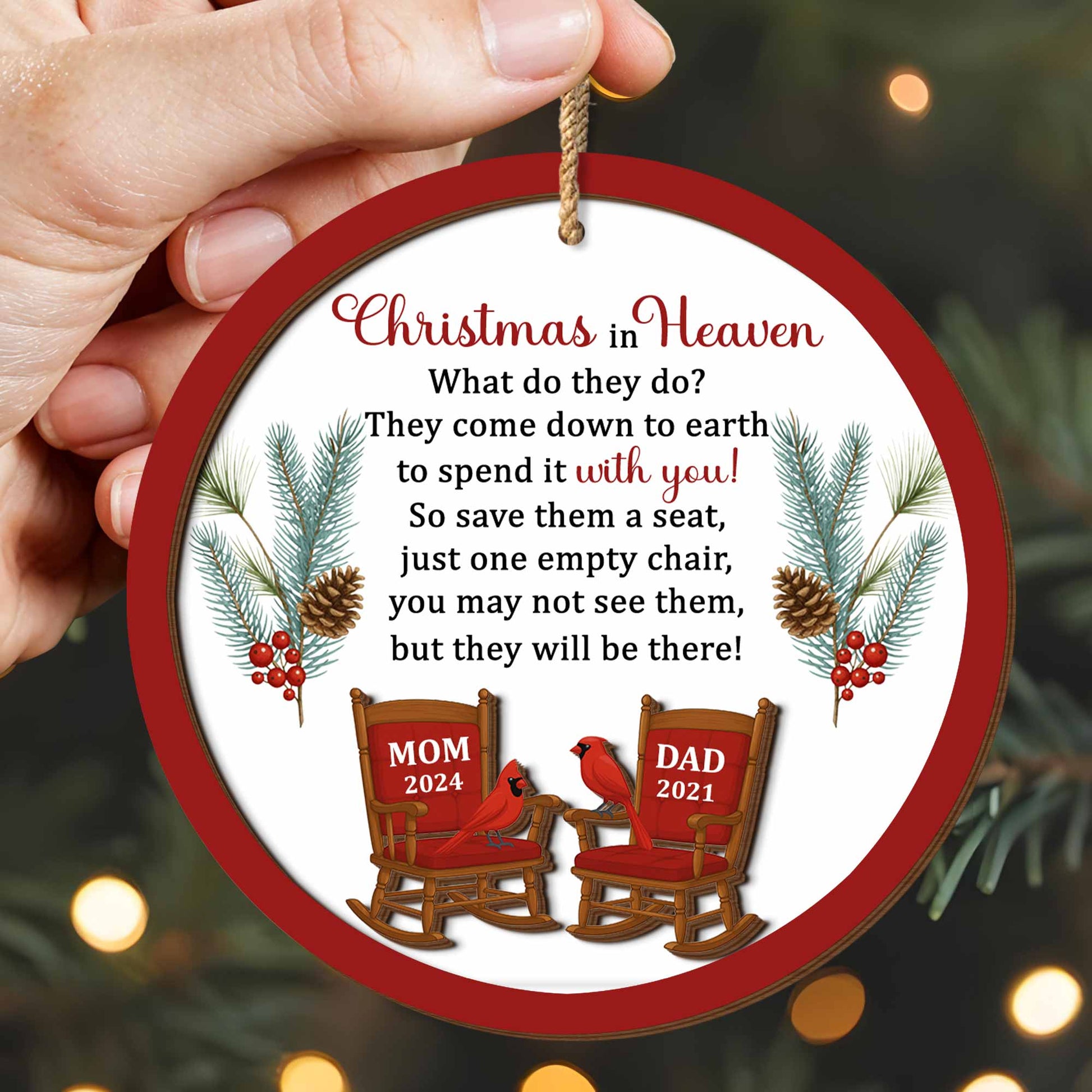 Christmas In Heaven, Cardinal Birds And Rocking Chairs