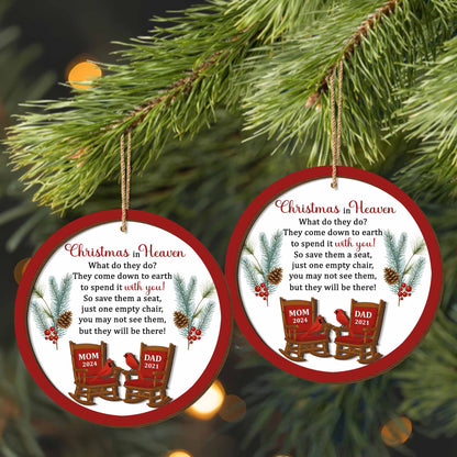 Christmas In Heaven, Cardinal Birds And Rocking Chairs