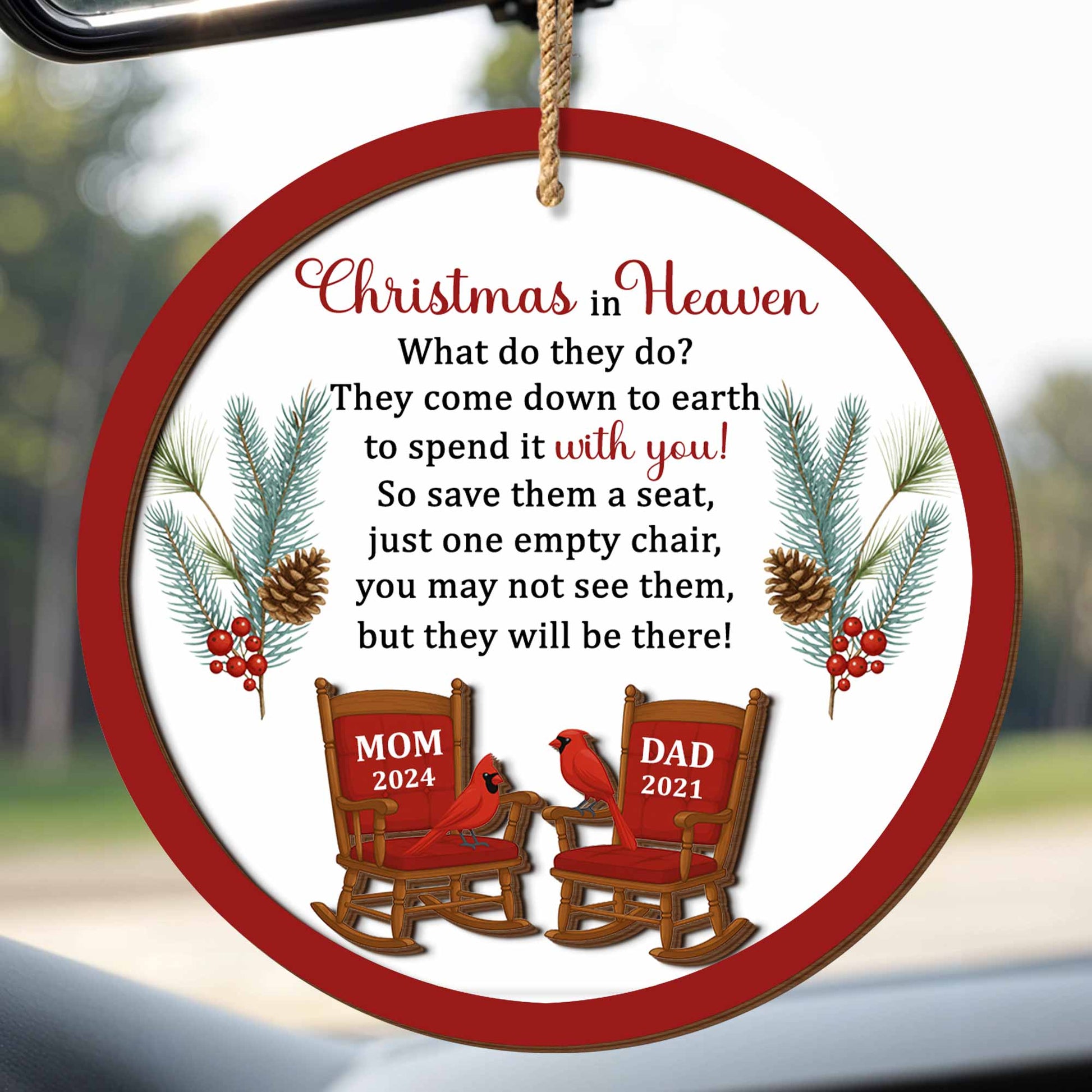 Christmas In Heaven, Cardinal Birds And Rocking Chairs