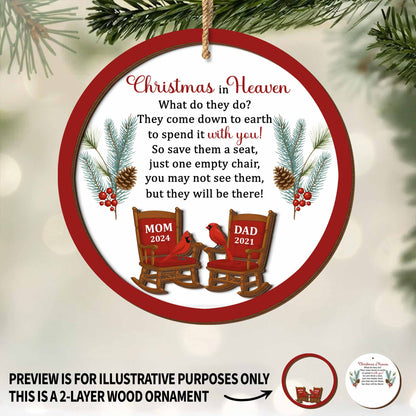 Christmas In Heaven, Cardinal Birds And Rocking Chairs