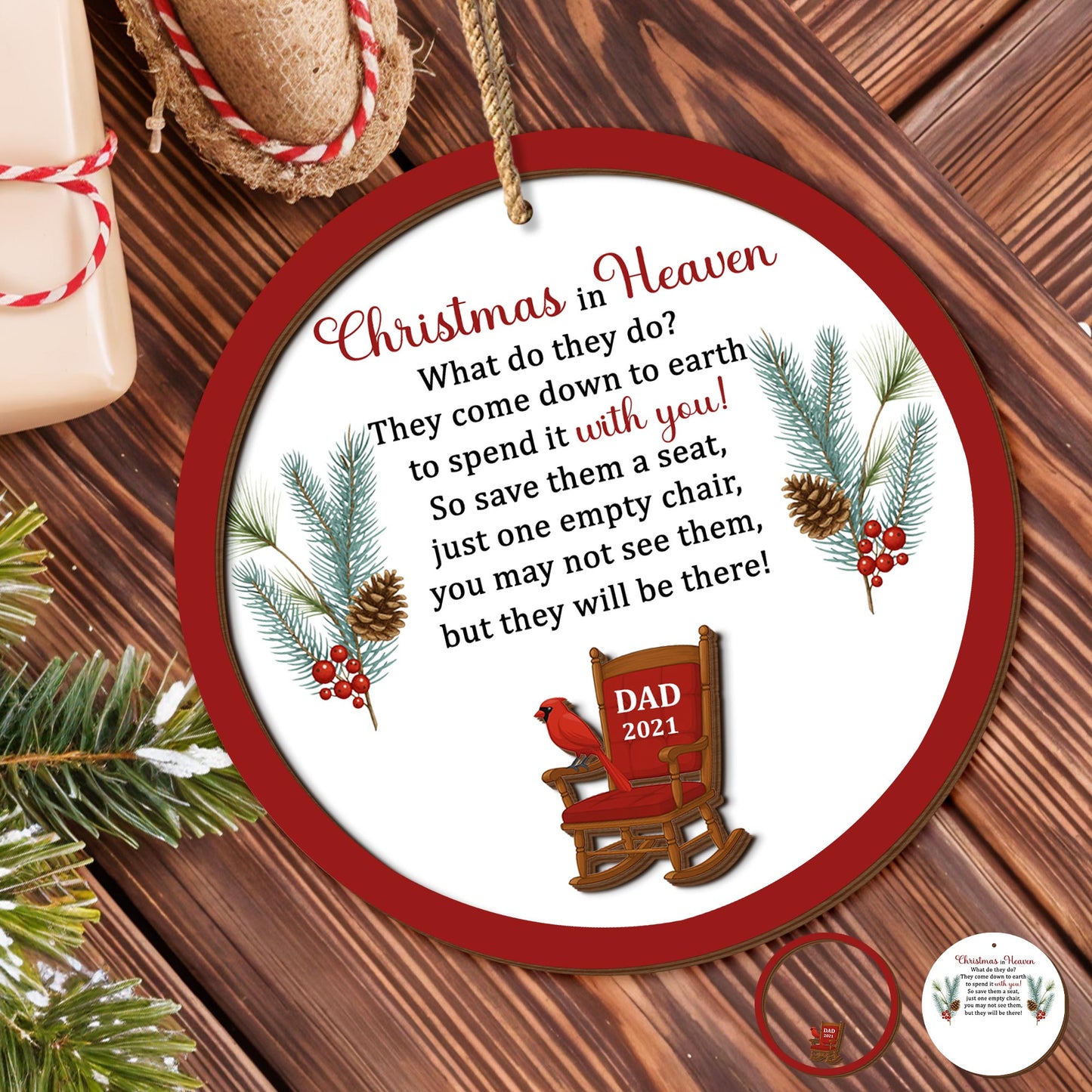 Christmas In Heaven, Cardinal Birds And Rocking Chairs