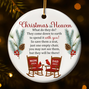 Christmas In Heaven, Pine Cones, Berries, And Cardinal Birds