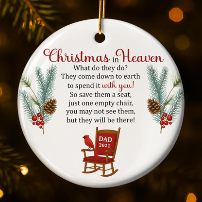 Christmas In Heaven, Pine Cones, Berries, And Cardinal Birds