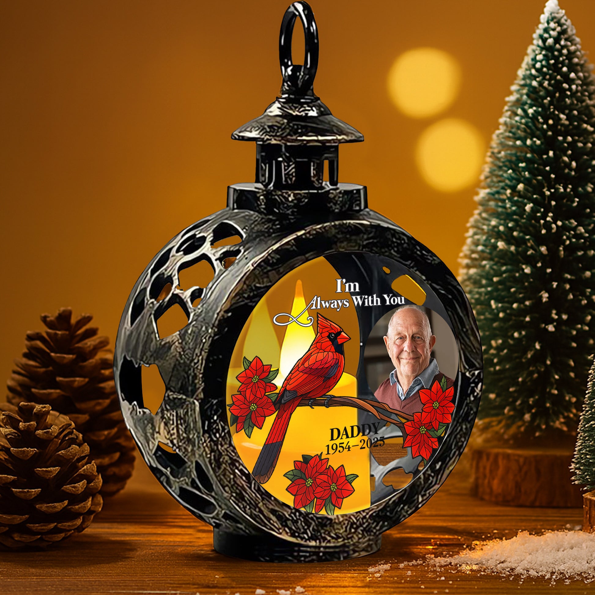 I'm Always With You Featuring Cardinal And Poinsettias