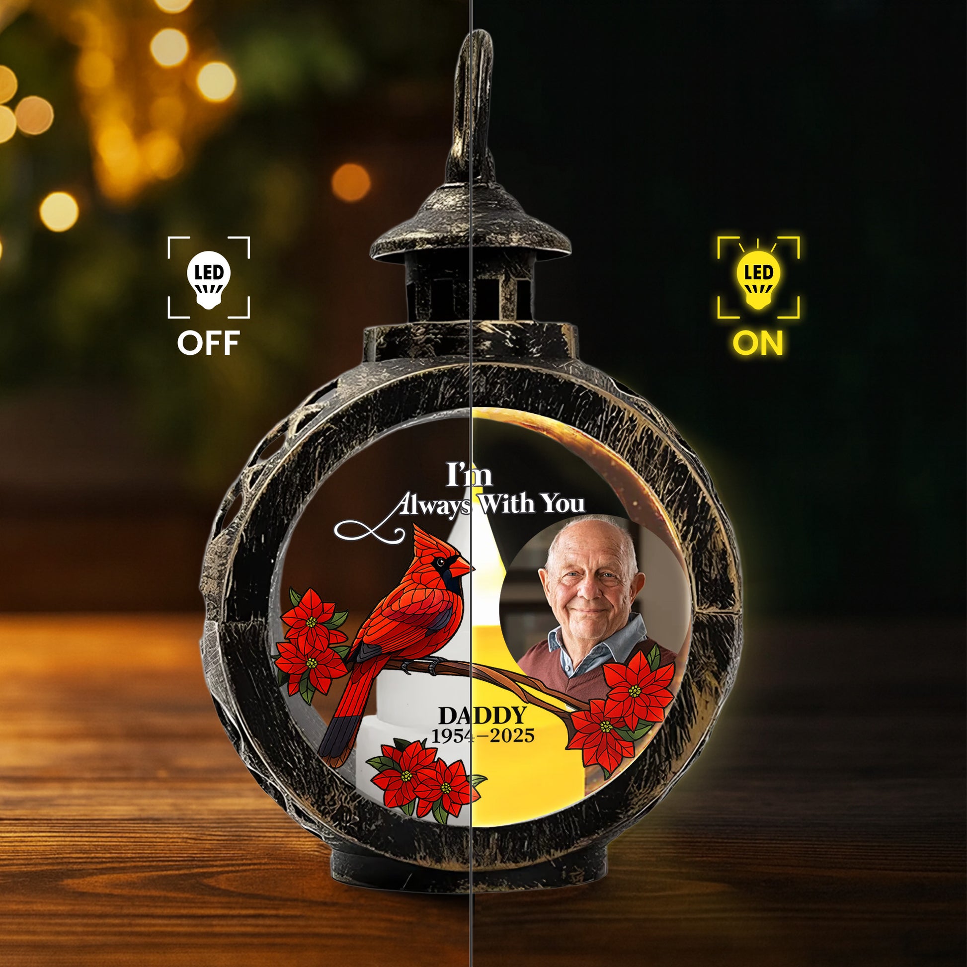 I'm Always With You Featuring Cardinal And Poinsettias