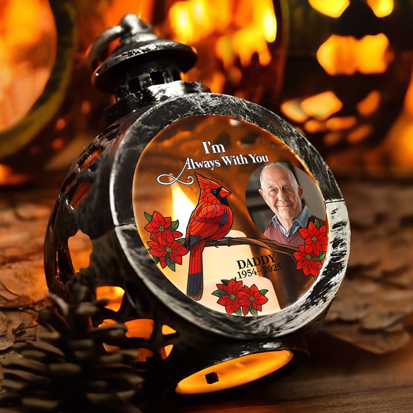 I'm Always With You Featuring Cardinal And Poinsettias