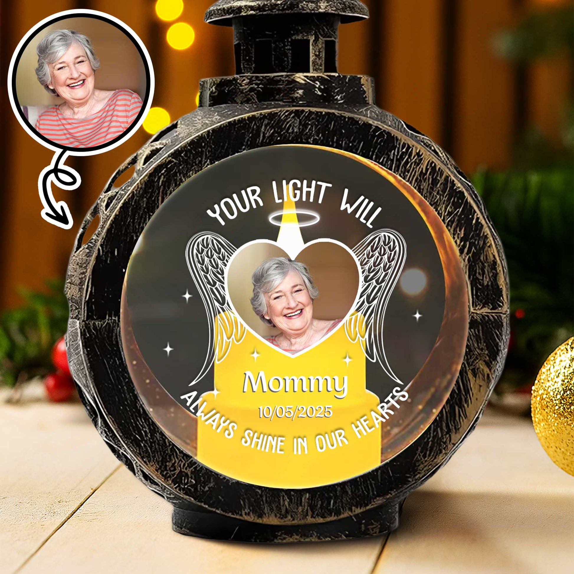 Your Light Will Always Shine, Lantern With Wings and Heart