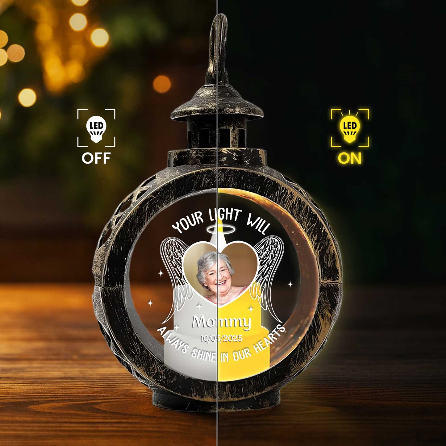 Your Light Will Always Shine, Lantern With Wings and Heart