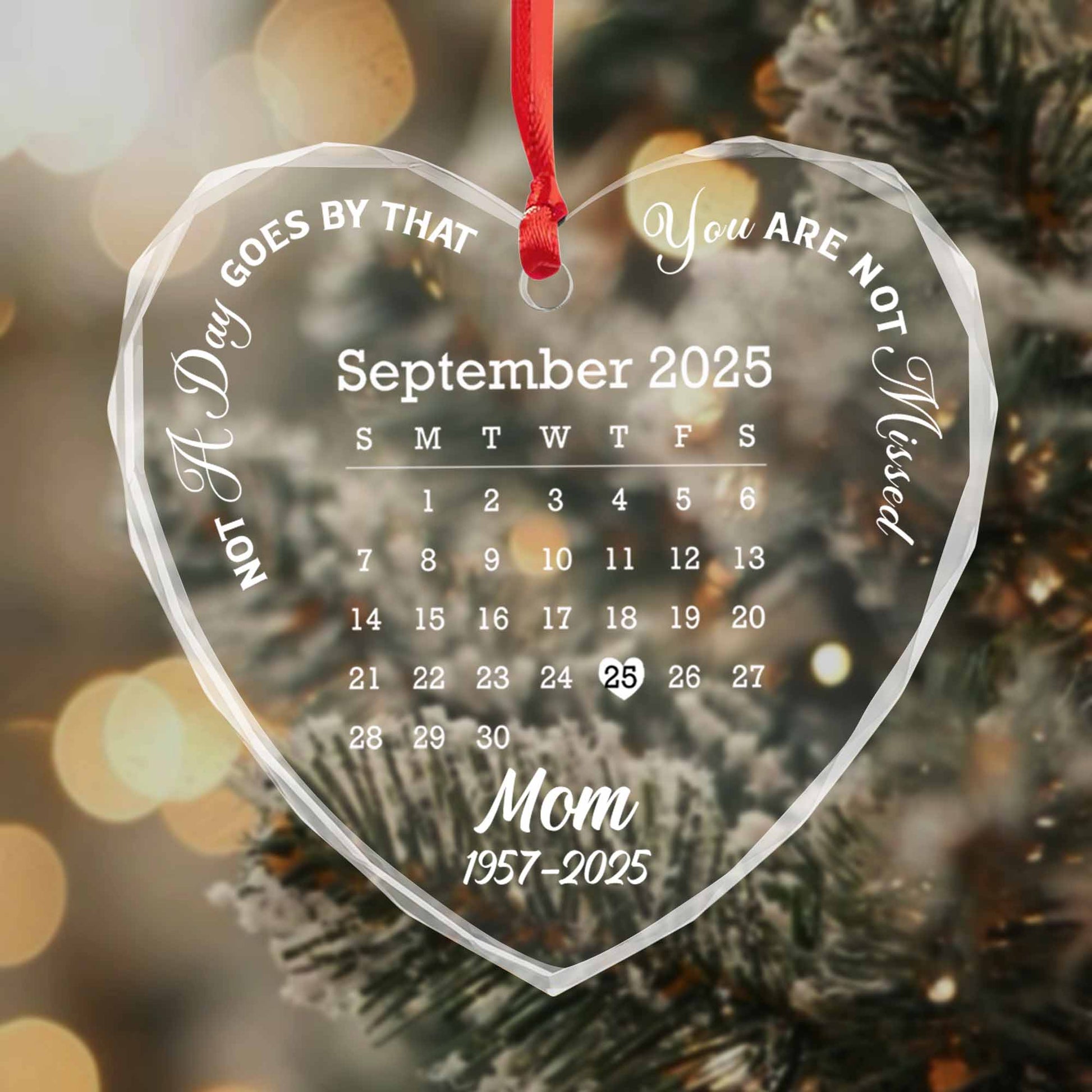 Not A Day Goes By That You Are Not Missed, Heart Calendar Design