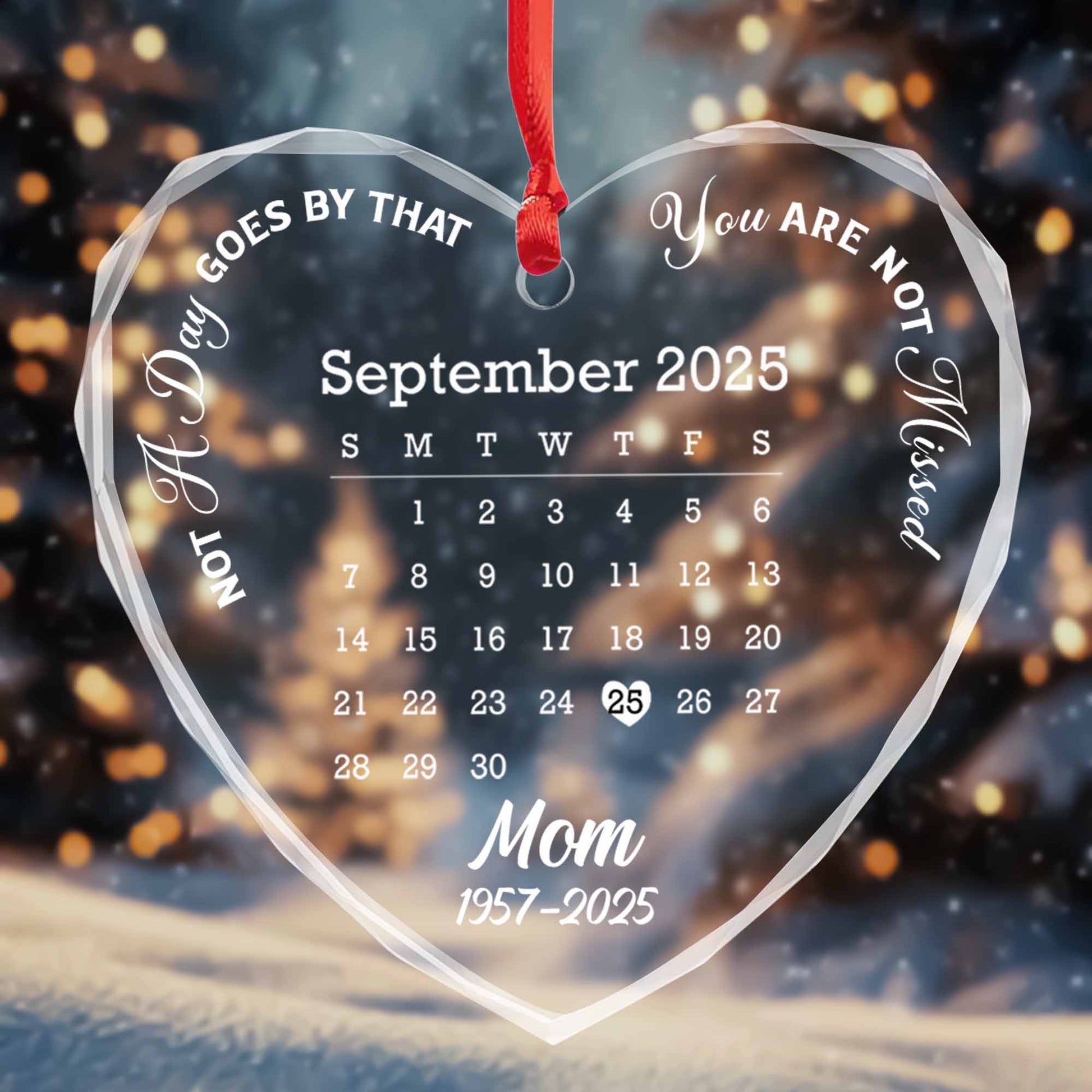 Not A Day Goes By That You Are Not Missed, Heart Calendar Design