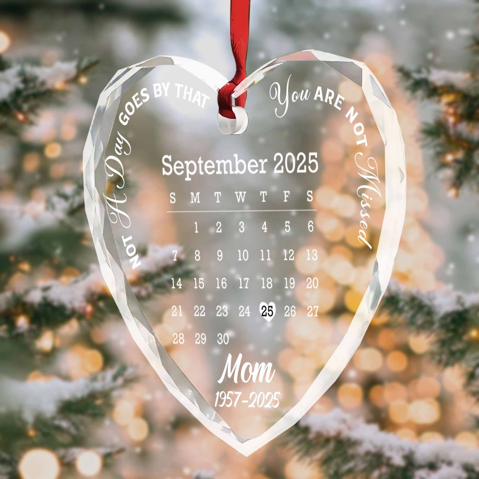 Not A Day Goes By That You Are Not Missed, Heart Calendar Design