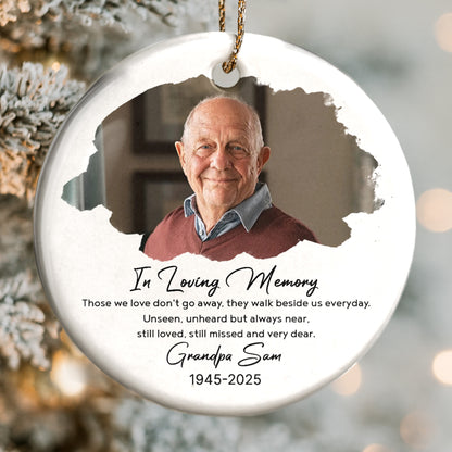 En memoria de mi abuelo - Adorno de cerámica personalizado con forma redonda - HME268_RCE