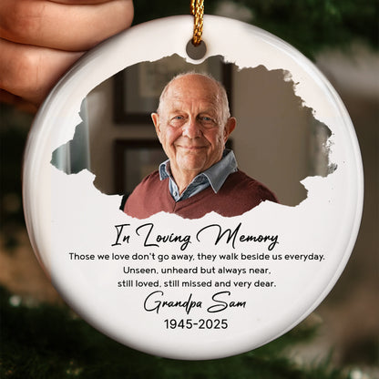 En memoria de mi abuelo - Adorno de cerámica personalizado con forma redonda - HME268_RCE