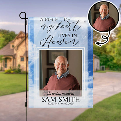 A Piece Of My Heart Lives In Heaven, Heart, Clouds