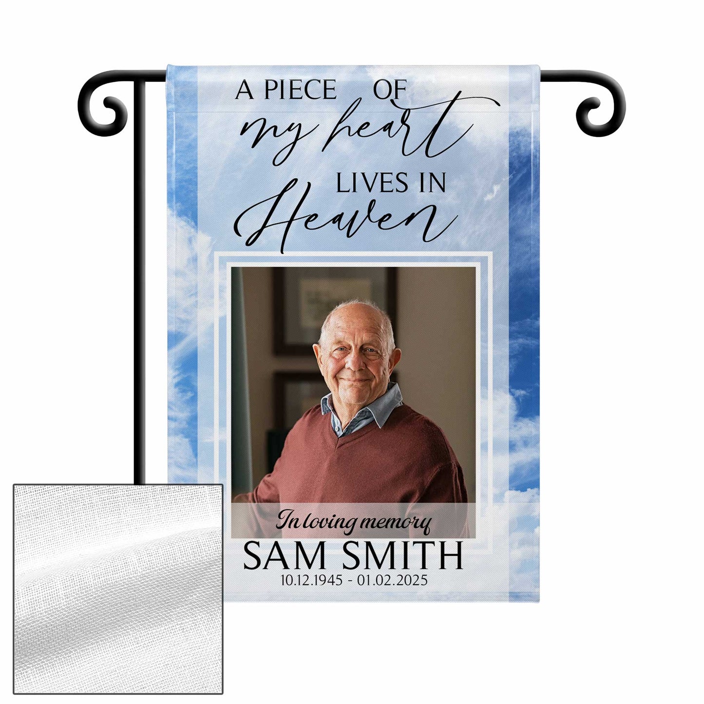 A Piece Of My Heart Lives In Heaven, Heart, Clouds