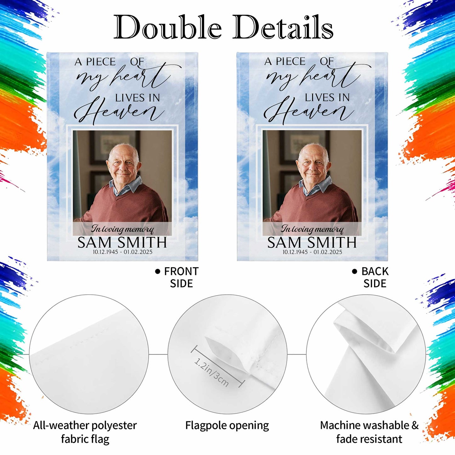 A Piece Of My Heart Lives In Heaven, Heart, Clouds