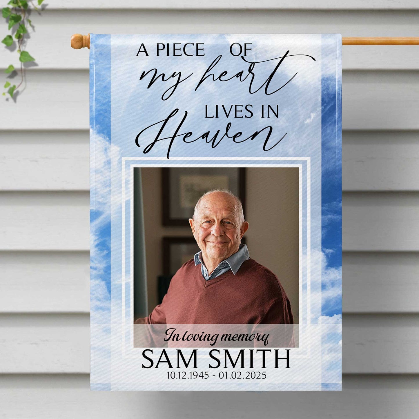 A Piece Of My Heart Lives In Heaven, Heart, Clouds