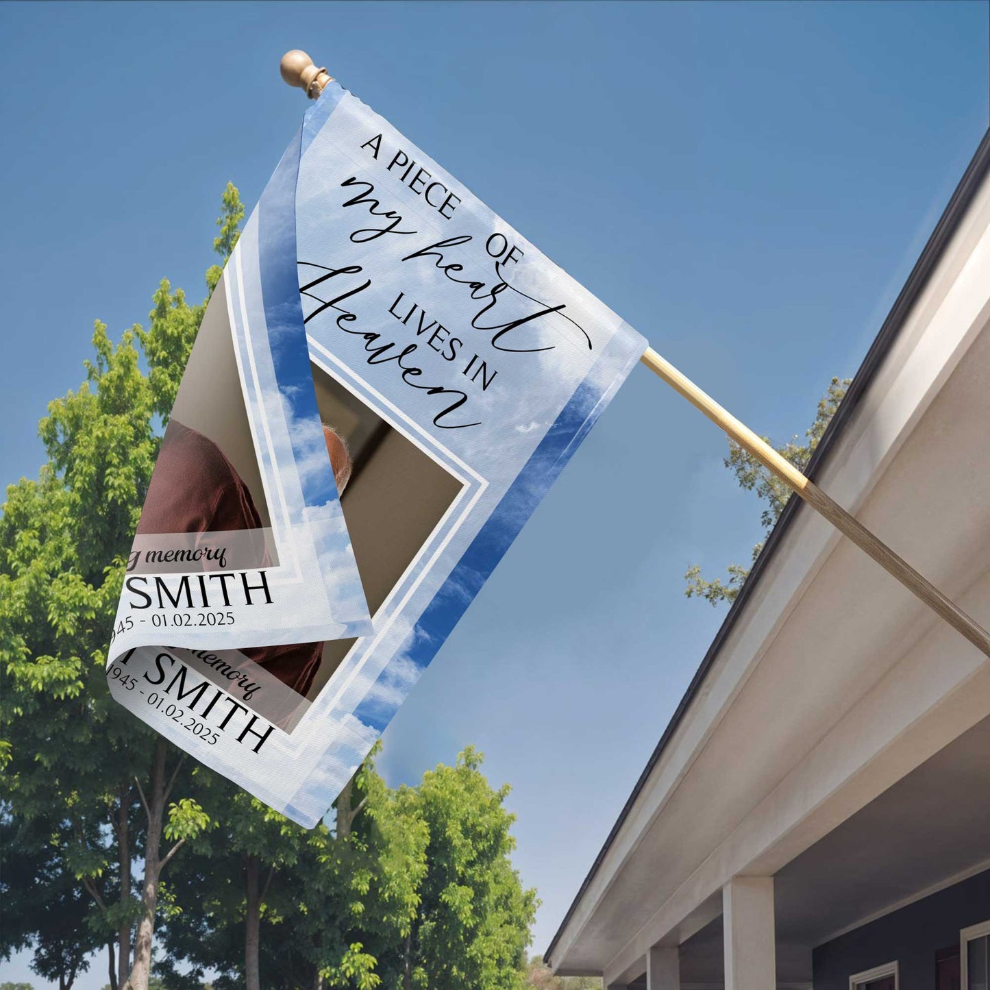 A Piece Of My Heart Lives In Heaven, Heart, Clouds