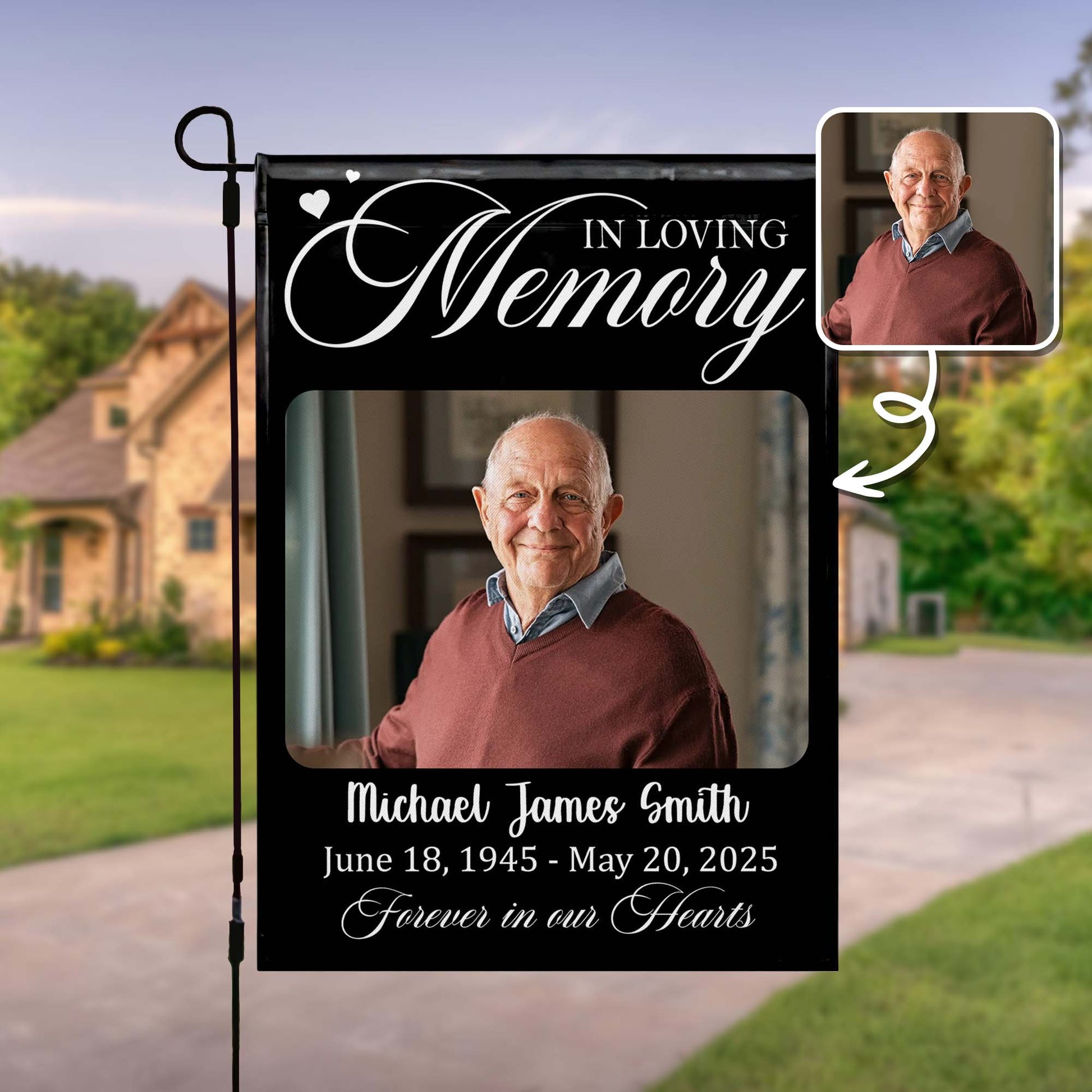 In Loving Memory, Forever in Our Hearts Memorial Flag