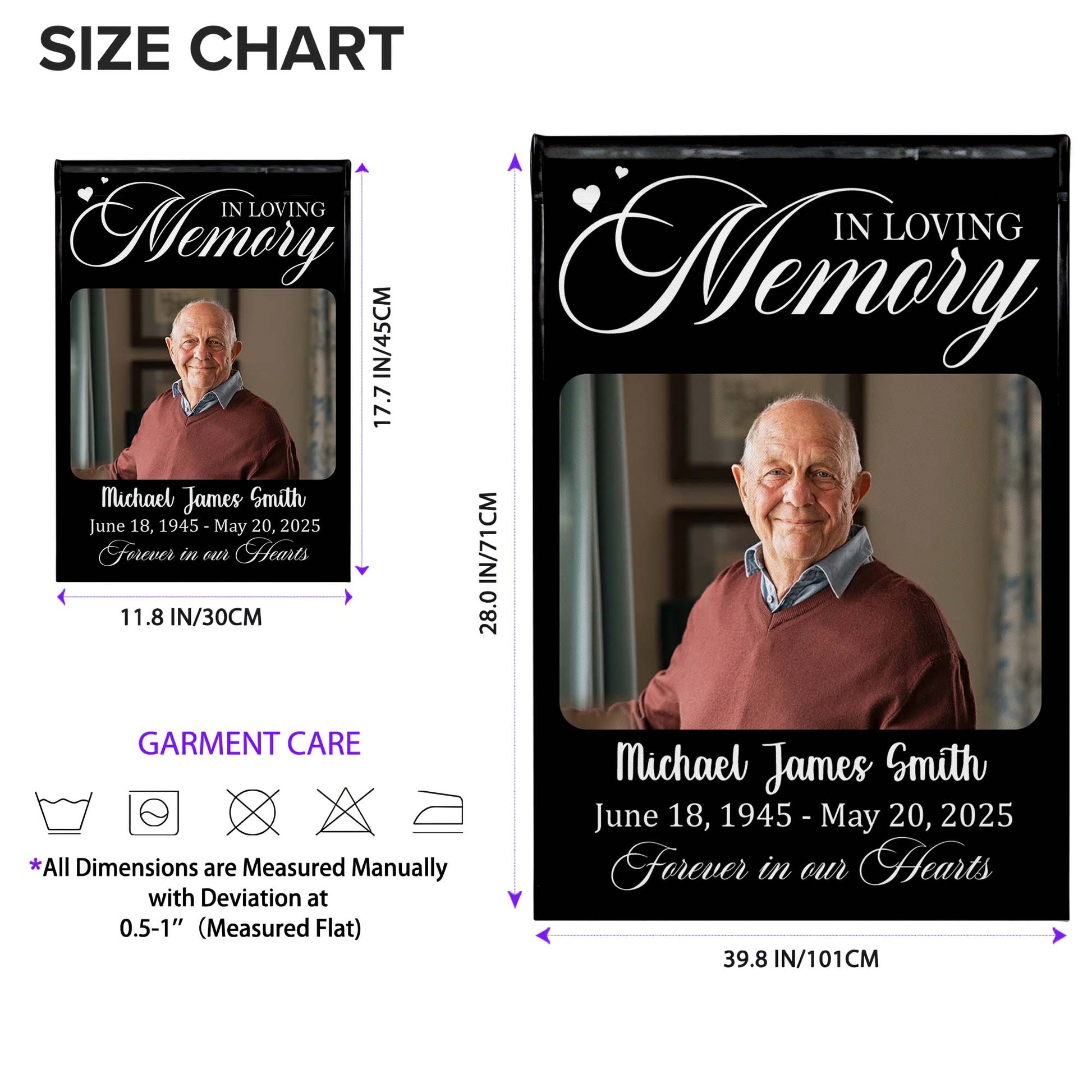 In Loving Memory, Forever in Our Hearts Memorial Flag