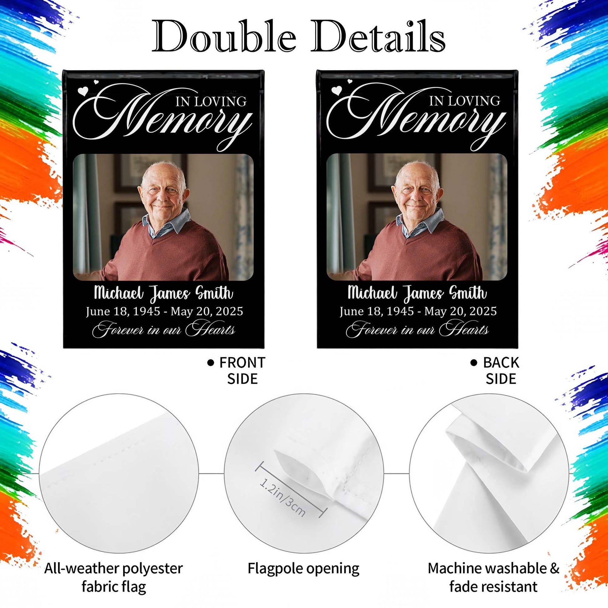 In Loving Memory, Forever in Our Hearts Memorial Flag