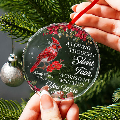 A Loving Thought With Cardinal And Poinsettia