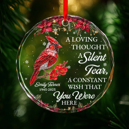 A Loving Thought With Cardinal And Poinsettia