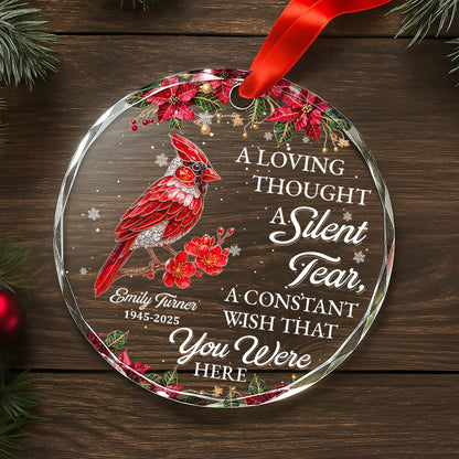 A Loving Thought With Cardinal And Poinsettia
