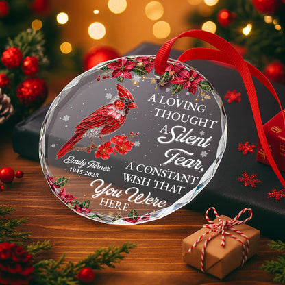 A Loving Thought With Cardinal And Poinsettia