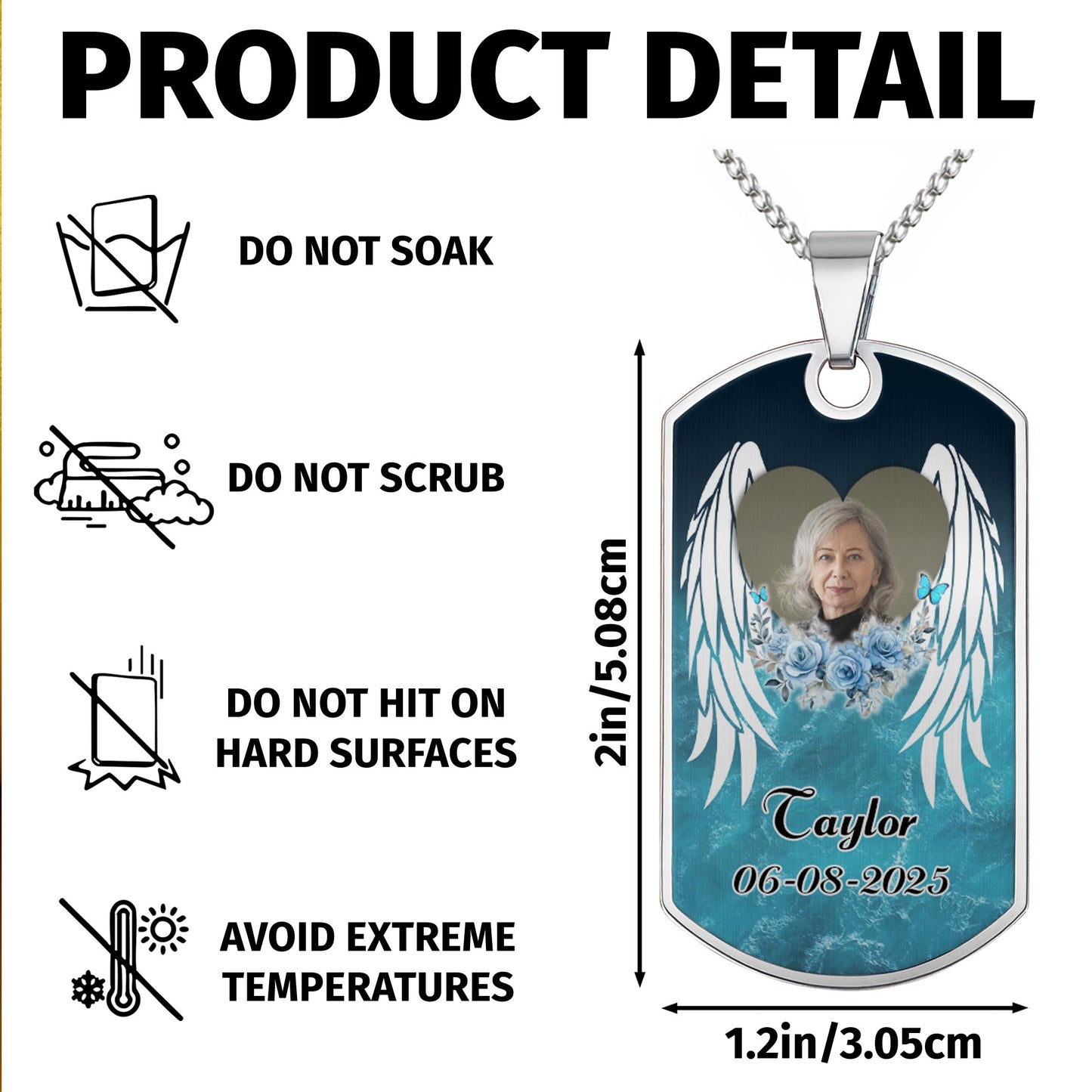 Customized With Blue Flowers And Angel Wings