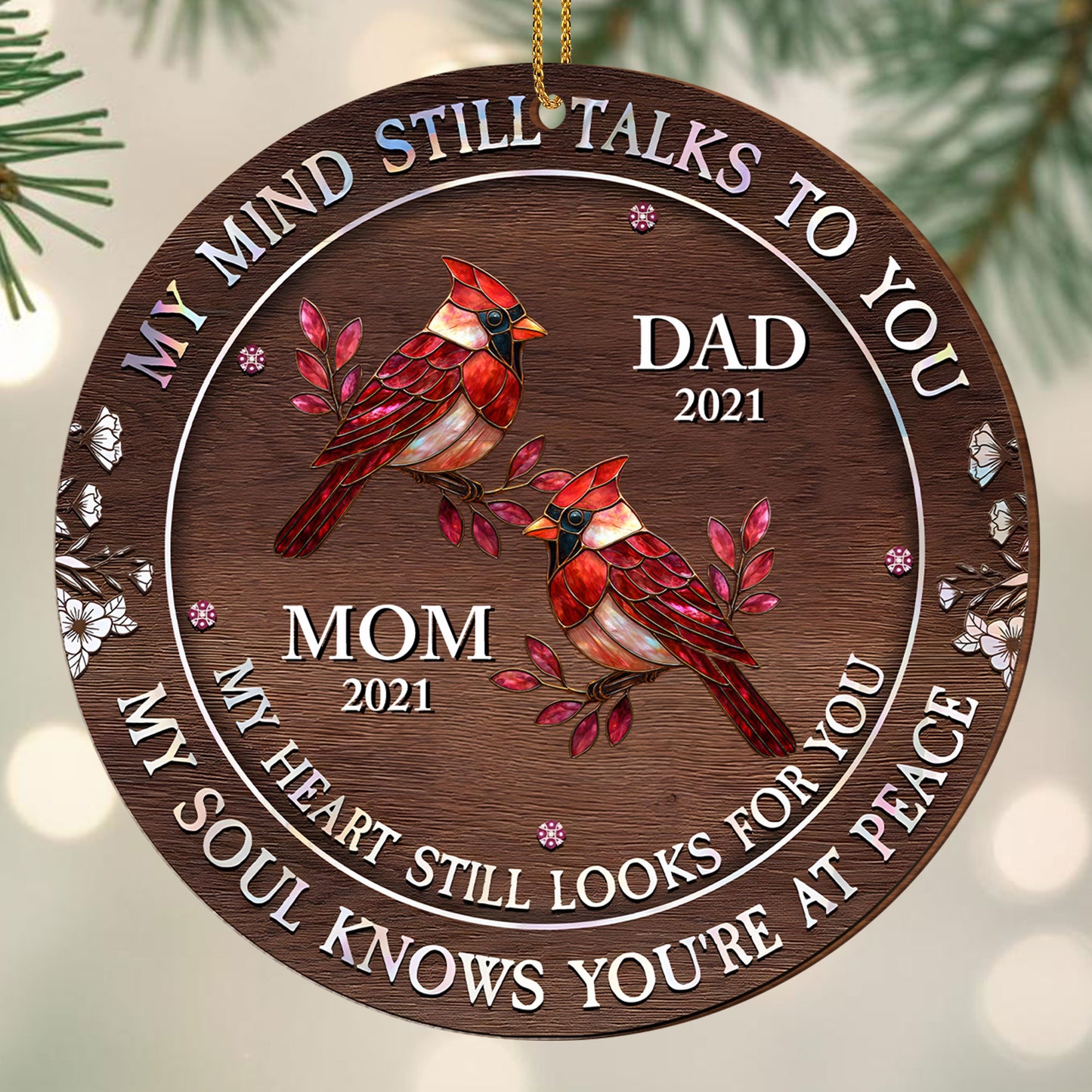 My Mind Still Talks To You With Cardinals And Flowers