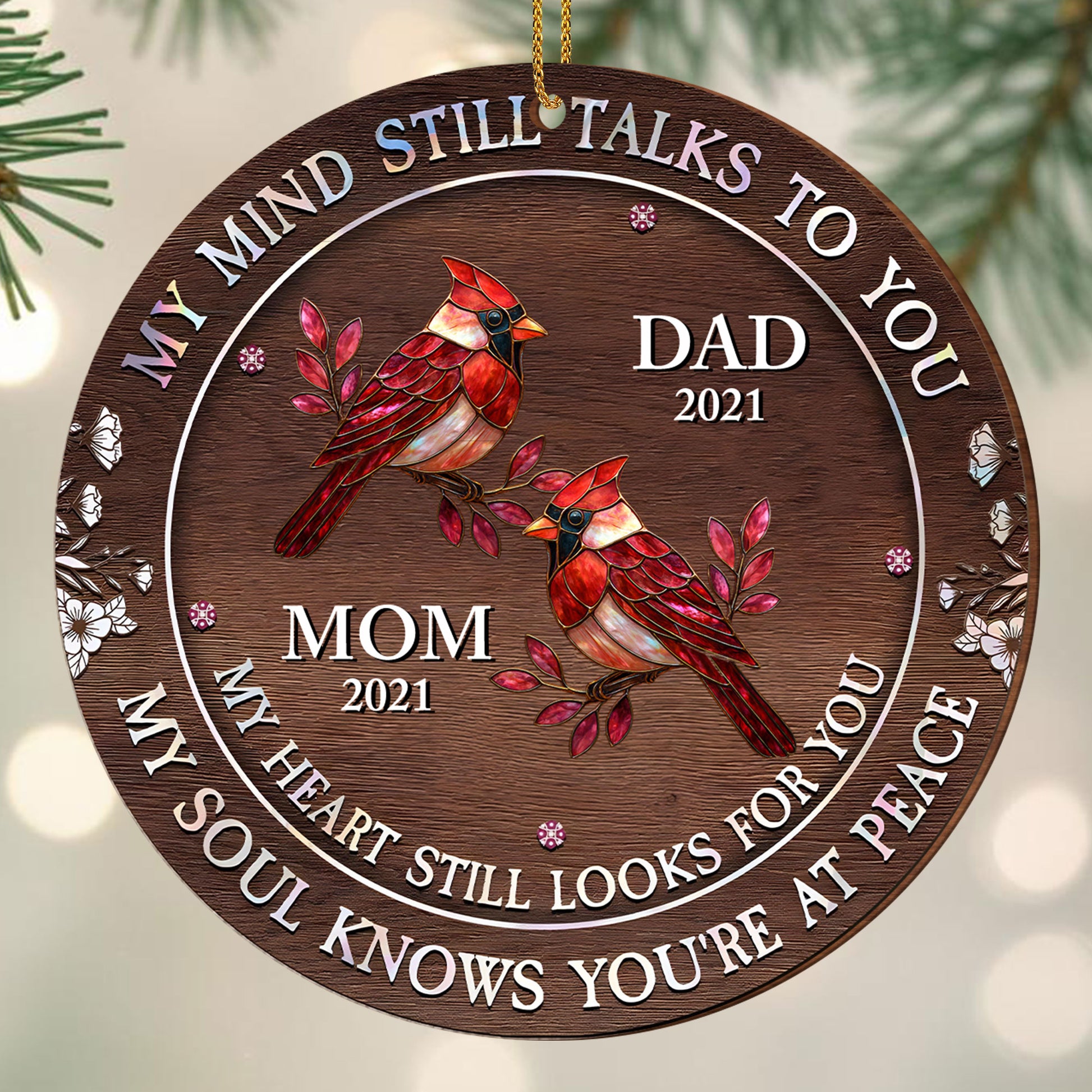 My Mind Still Talks To You With Cardinals And Flowers