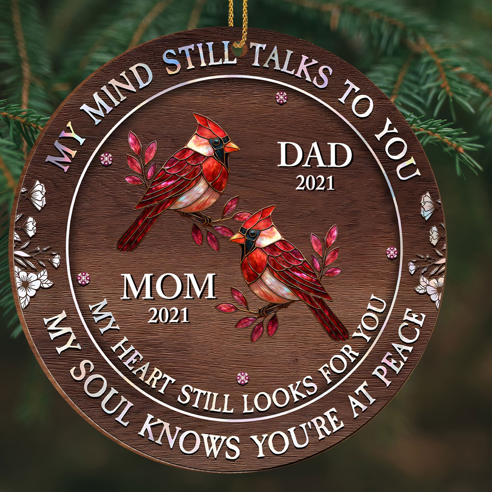 My Mind Still Talks To You With Cardinals And Flowers