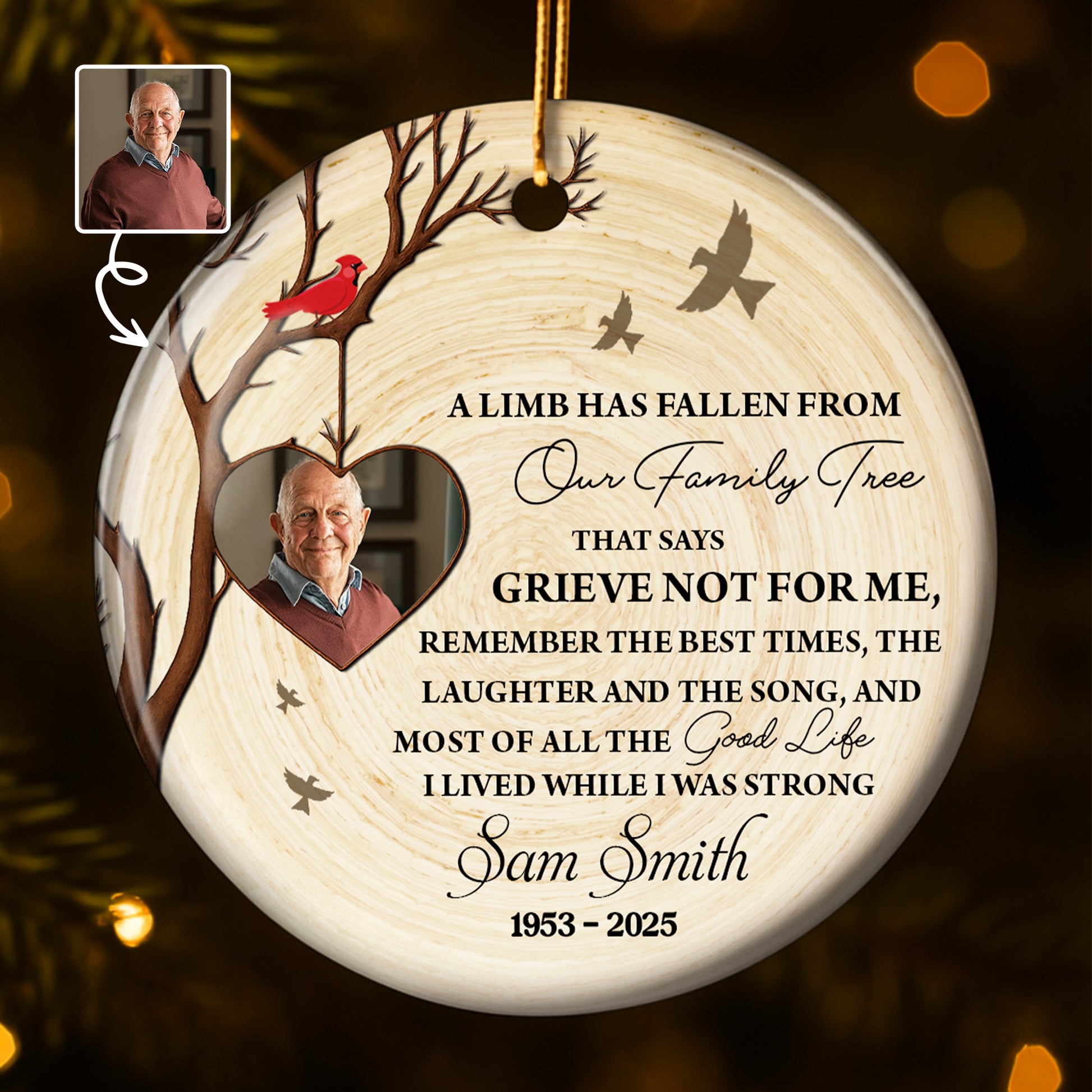 A Limb Has Fallen From Our Family Tree, Heart And Birds Design