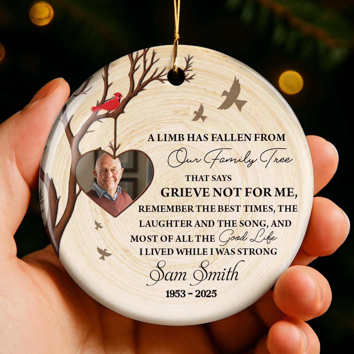 A Limb Has Fallen From Our Family Tree, Heart And Birds Design