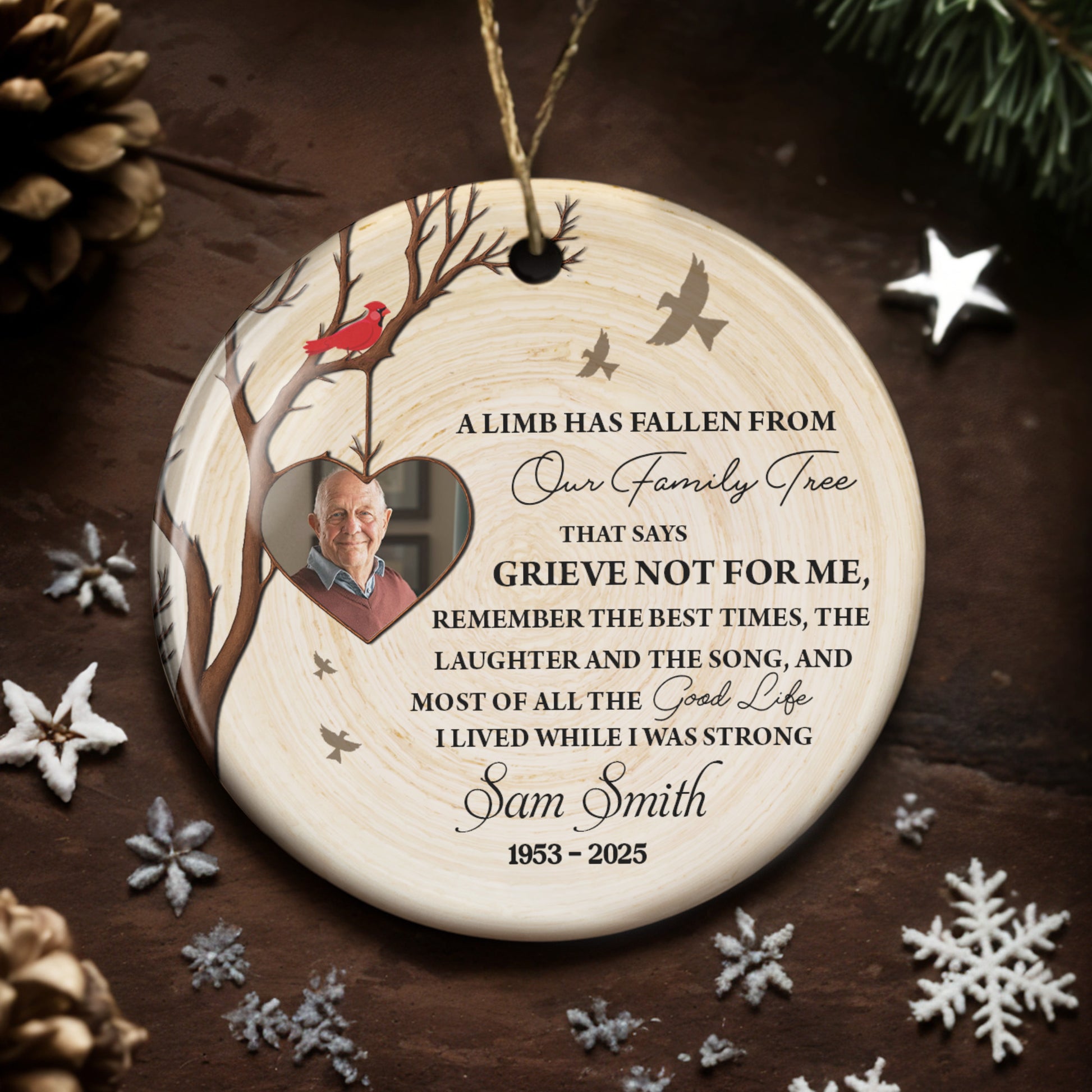 A Limb Has Fallen From Our Family Tree, Heart And Birds Design